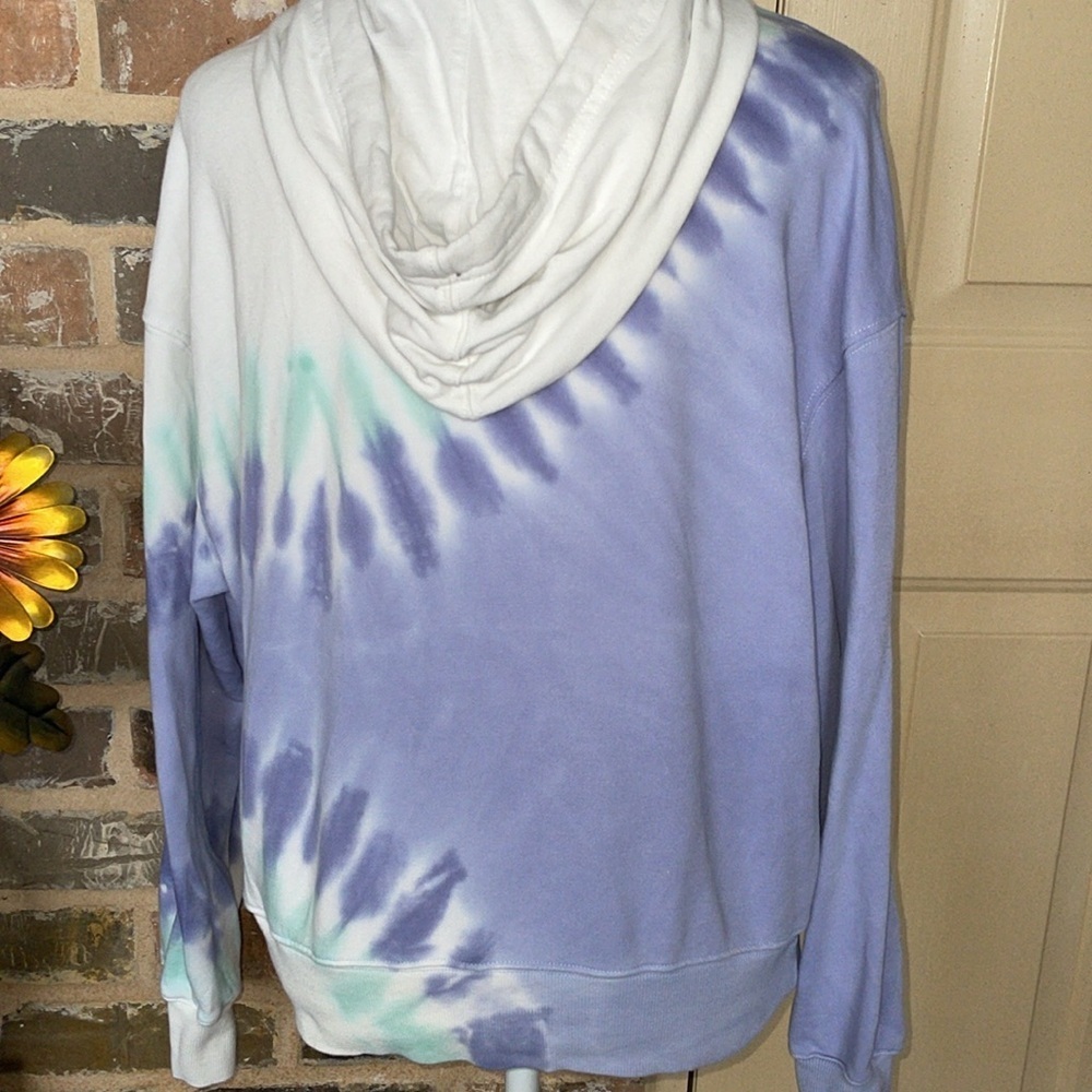 Wildfox Tie Dye One Of A Kind Relaxed Hoodie Mint Lilac Purple Hued French Terry — image 6 of 8